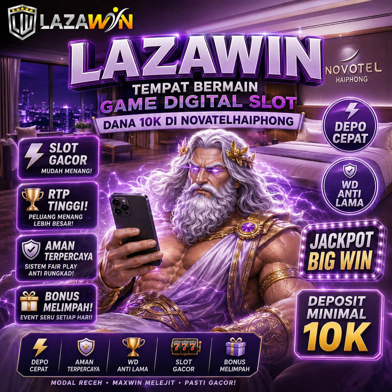 LAZAWIN : Tempat Bermain Game Digital Slot DANA 10K di NovatelHaiphong